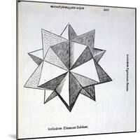 Icosaedron Elevatum Solidum, Illustration from 'Divina Proportione' by Luca Pacioli…-Leonardo da Vinci-Mounted Giclee Print