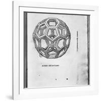 Icosahedron, from "De Divina Proportione" by Luca Pacioli, Published 1509, Venice-Leonardo da Vinci-Framed Giclee Print