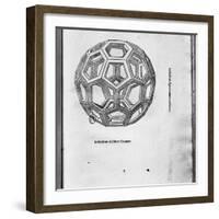 Icosahedron, from "De Divina Proportione" by Luca Pacioli, Published 1509, Venice-Leonardo da Vinci-Framed Giclee Print