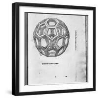 Icosahedron, from "De Divina Proportione" by Luca Pacioli, Published 1509, Venice-Leonardo da Vinci-Framed Giclee Print