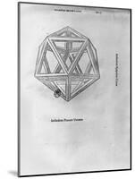 Icosahedron, from "De Divina Proportione" by Luca Pacioli, Published 1509, Venice-Leonardo da Vinci-Mounted Giclee Print