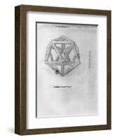 Icosahedron, from "De Divina Proportione" by Luca Pacioli, Published 1509, Venice-Leonardo da Vinci-Framed Giclee Print