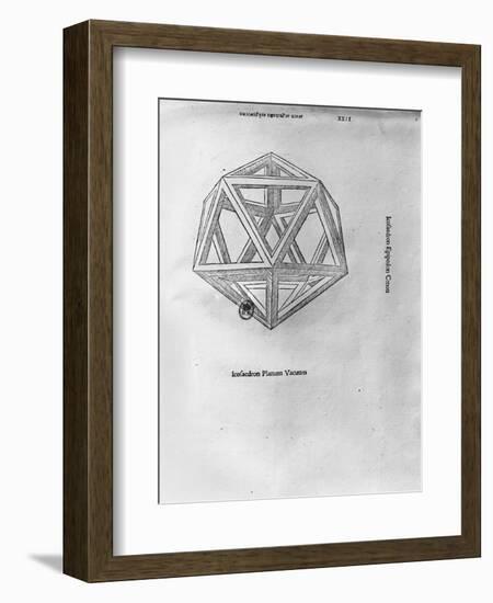 Icosahedron, from "De Divina Proportione" by Luca Pacioli, Published 1509, Venice-Leonardo da Vinci-Framed Giclee Print