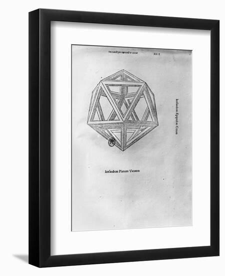 Icosahedron, from "De Divina Proportione" by Luca Pacioli, Published 1509, Venice-Leonardo da Vinci-Framed Giclee Print