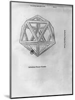 Icosahedron, from "De Divina Proportione" by Luca Pacioli, Published 1509, Venice-Leonardo da Vinci-Mounted Giclee Print