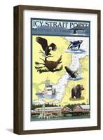 Icy Strait Point Nautical Chart - Hoonah, Alaska-Lantern Press-Framed Art Print