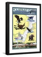 Icy Strait Point Nautical Chart - Hoonah, Alaska-Lantern Press-Framed Art Print