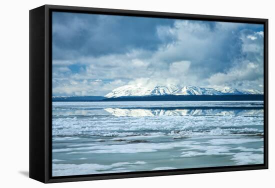 Icy Summer Landscape at Yellowstone Lake, Wyoming-Vincent James-Framed Stretched Canvas