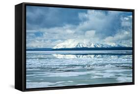 Icy Summer Landscape at Yellowstone Lake, Wyoming-Vincent James-Framed Stretched Canvas