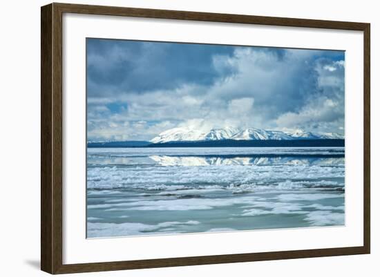 Icy Summer Landscape at Yellowstone Lake, Wyoming-Vincent James-Framed Photographic Print