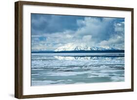 Icy Summer Landscape at Yellowstone Lake, Wyoming-Vincent James-Framed Photographic Print
