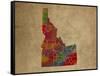 ID Colorful Counties-Red Atlas Designs-Framed Stretched Canvas