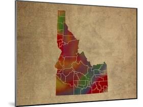 ID Colorful Counties-Red Atlas Designs-Mounted Giclee Print