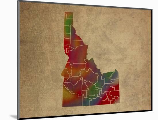 ID Colorful Counties-Red Atlas Designs-Mounted Giclee Print