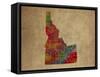 ID Colorful Counties-Red Atlas Designs-Framed Stretched Canvas