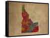 ID Colorful Counties-Red Atlas Designs-Framed Stretched Canvas