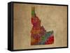 ID Colorful Counties-Red Atlas Designs-Framed Stretched Canvas