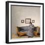 Ida Hammershoi Sitting on a Sofa-Vilhelm Hammershoi-Framed Giclee Print