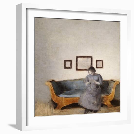 Ida Hammershoi Sitting on a Sofa-Vilhelm Hammershoi-Framed Giclee Print