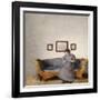 Ida Hammershoi Sitting on a Sofa-Vilhelm Hammershoi-Framed Giclee Print