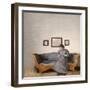 Ida Hammershoi Sitting on a Sofa-Vilhelm Hammershoi-Framed Giclee Print