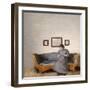 Ida Hammershoi Sitting on a Sofa-Vilhelm Hammershoi-Framed Giclee Print