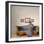 Ida Hammershoi Sitting on a Sofa-Vilhelm Hammershoi-Framed Giclee Print