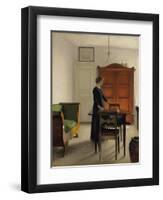 Ida in an Interior, 1897-Vilhelm Hammershoi-Framed Giclee Print