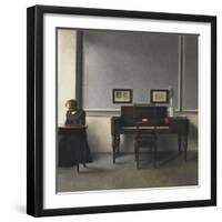 Ida in an Interior with Piano-Vilhelm Hammershoi-Framed Giclee Print