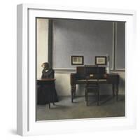 Ida in an Interior with Piano-Vilhelm Hammershoi-Framed Giclee Print