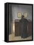 Ida Standing at a Desk-Vilhelm Hammershoi-Framed Stretched Canvas