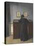 Ida Standing at a Desk-Vilhelm Hammershoi-Stretched Canvas