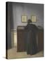 Ida Standing at a Desk-Vilhelm Hammershoi-Stretched Canvas