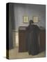 Ida Standing at a Desk-Vilhelm Hammershoi-Stretched Canvas