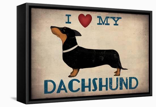 IDachshund Longboards - Love v2-Ryan Fowler-Framed Stretched Canvas