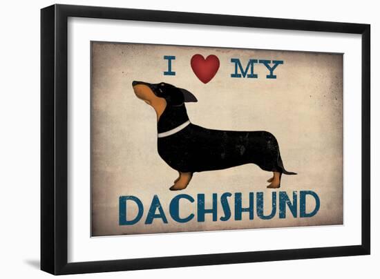 IDachshund Longboards - Love v2-Ryan Fowler-Framed Art Print