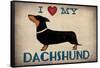 IDachshund Longboards - Love v2-Ryan Fowler-Framed Stretched Canvas