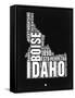 Idaho Black and White Map-NaxArt-Framed Stretched Canvas