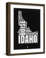 Idaho Black and White Map-NaxArt-Framed Art Print