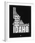 Idaho Black and White Map-NaxArt-Framed Art Print