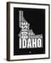 Idaho Black and White Map-NaxArt-Framed Art Print