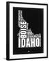 Idaho Black and White Map-NaxArt-Framed Art Print