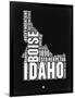 Idaho Black and White Map-NaxArt-Framed Art Print