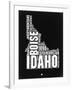 Idaho Black and White Map-NaxArt-Framed Art Print