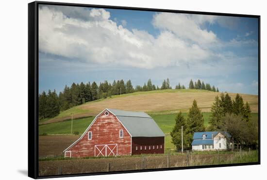 Idaho, Camas Prairie, Keuterville Farm and Barn-Alison Jones-Framed Stretched Canvas