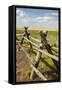 Idaho, Camas Prairie, Wooden Fence at Tolo Lake Access Area-Alison Jones-Framed Stretched Canvas