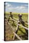 Idaho, Camas Prairie, Wooden Fence at Tolo Lake Access Area-Alison Jones-Stretched Canvas