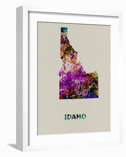 Idaho Color Splatter Map-NaxArt-Framed Art Print