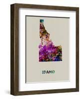 Idaho Color Splatter Map-NaxArt-Framed Art Print