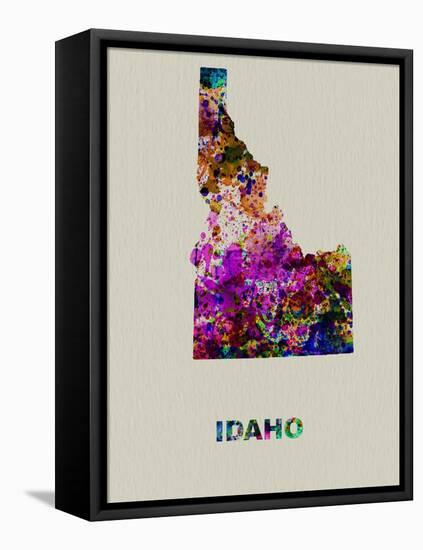 Idaho Color Splatter Map-NaxArt-Framed Stretched Canvas